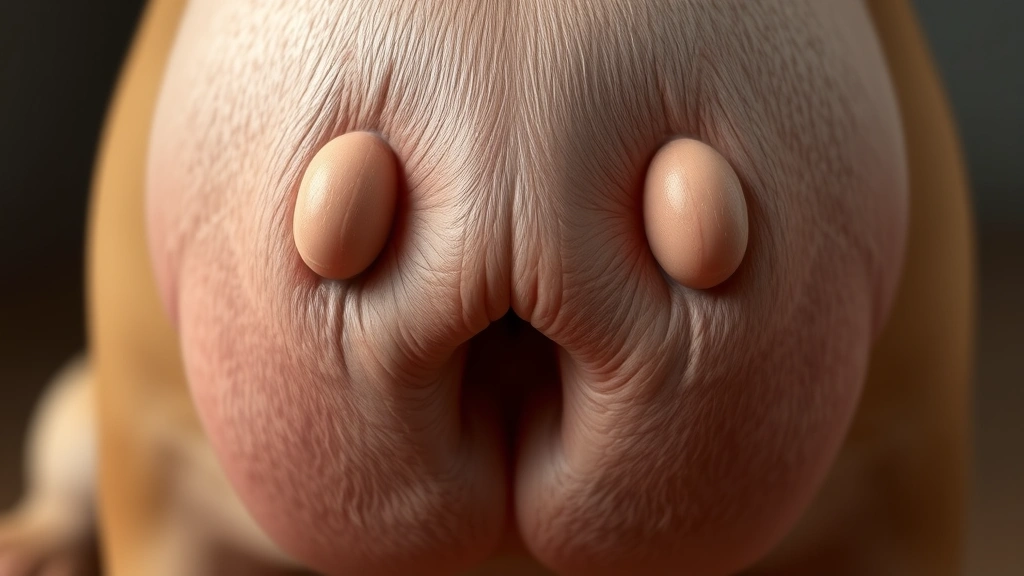 dog pregnancy signs week by week -
Photorealistic close-up of a dog’s enlarged nipples during pregnancy, sho