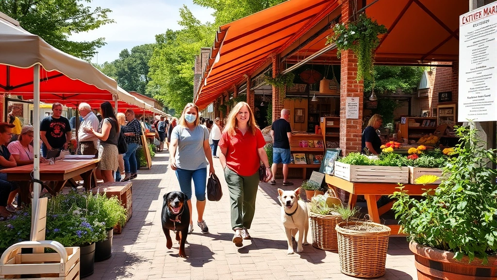 dog purse -
walking through a sunny pet-friendly outdoor market
