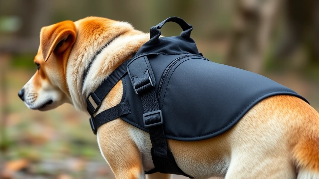 dog rucksack backpack -
Close-up of a well-fitted dog backpack on a medium-sized mixed breed dog from t