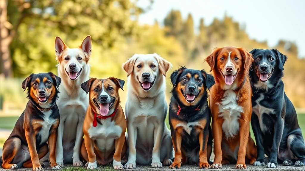dog rule 34 -
Group of diverse dog breeds sitting together outdoors, photorealistic, clear da