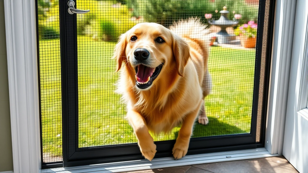 dog screen door dog photo 0