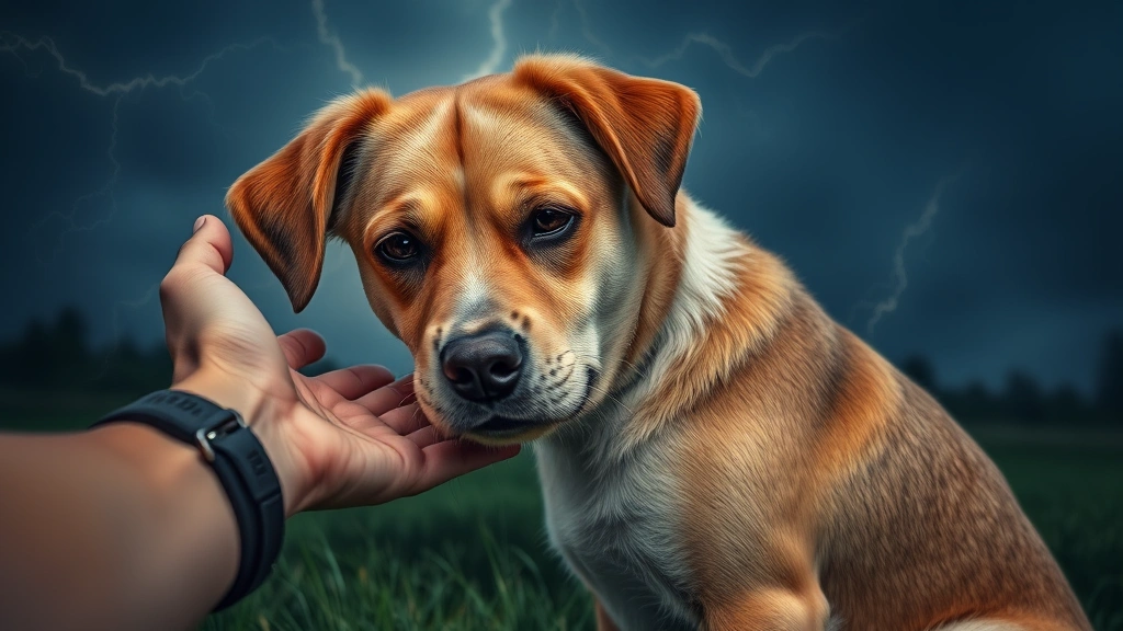 dog shivering -
Photorealistic image of a nervous dog trembling during a thunderstorm, sitting 