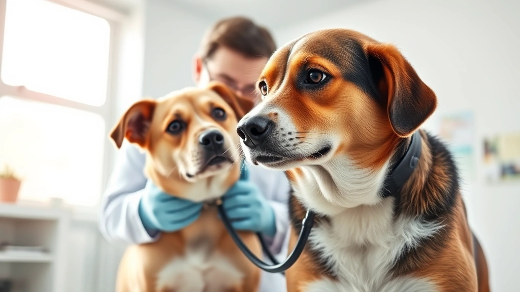 dog shivering -
Photorealistic image of a veterinarian examining a shivering dog with a stethos
