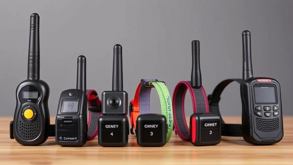 dog shock collar with remote -
showing different sizes and styles of remote-controlled training collars for co