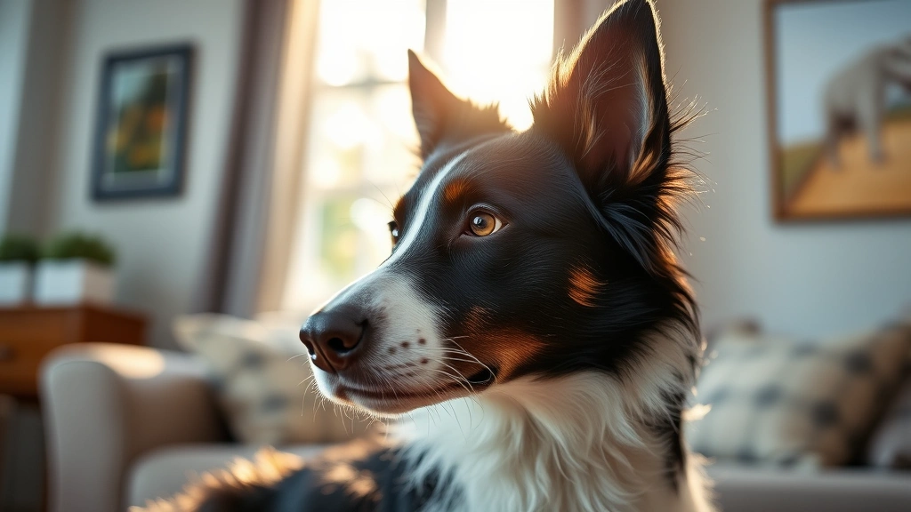 dog stare meme -
Photorealistic side profile of a border collie with an extremely focused, laser