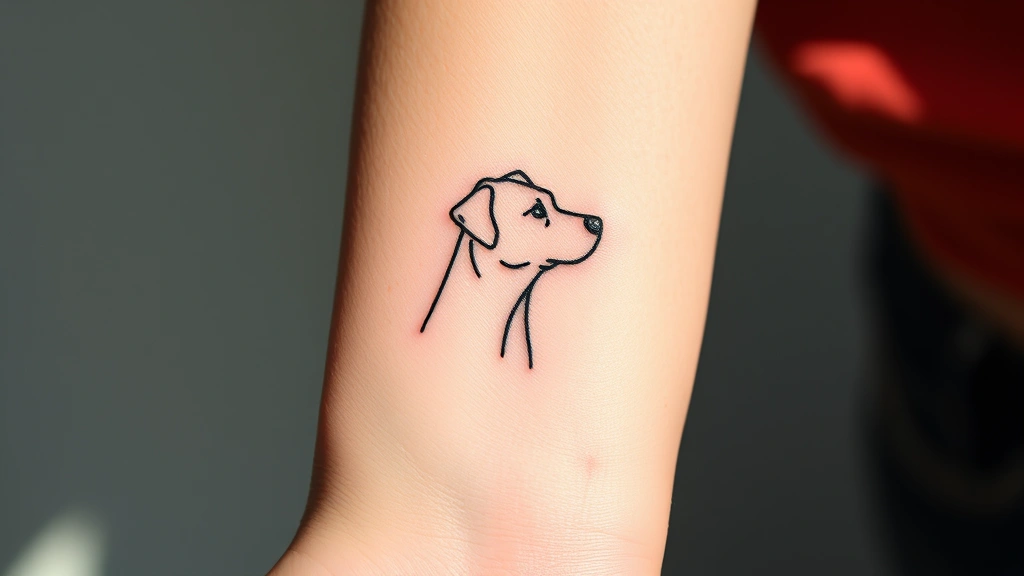 dog tattoos -
Photorealistic image of a minimalist line art dog tattoo on a wrist, clean sing