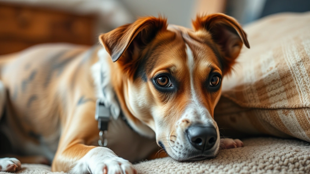 dog throwing up bile -
the dog looking uncomfortable
