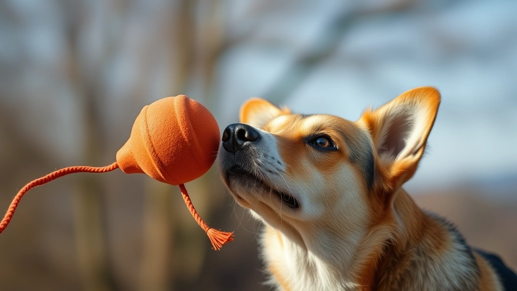 dog toys for aggressive chewers -
showing the toy’s durability and the dog’s focused expression
