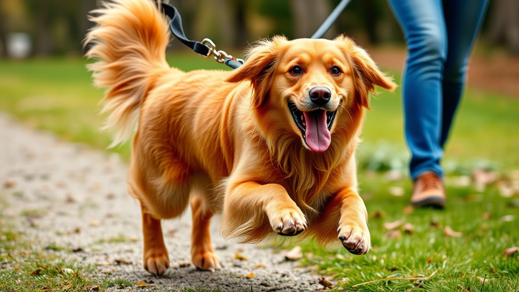 dog trembling -
Photorealistic image of an excited golden retriever vibrating with energy, tail