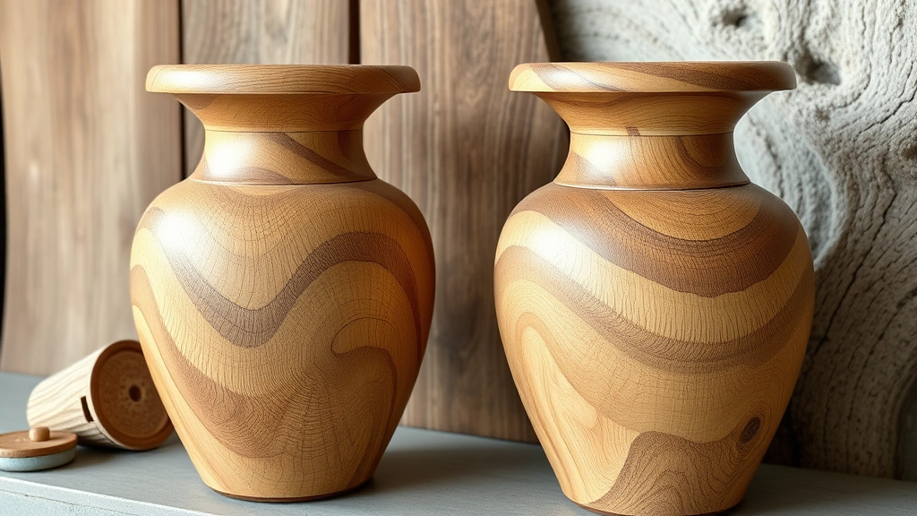 dog urns -
wooden urns with natural grain
