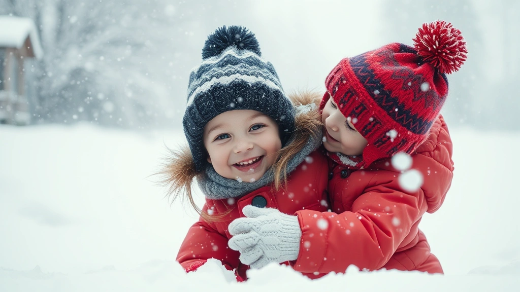 dog winter jacket -
playing in deep snow with snowflakes falling
