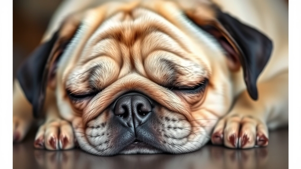 dog with eyes closed meme -
Pug lying down with eyes completely shut
