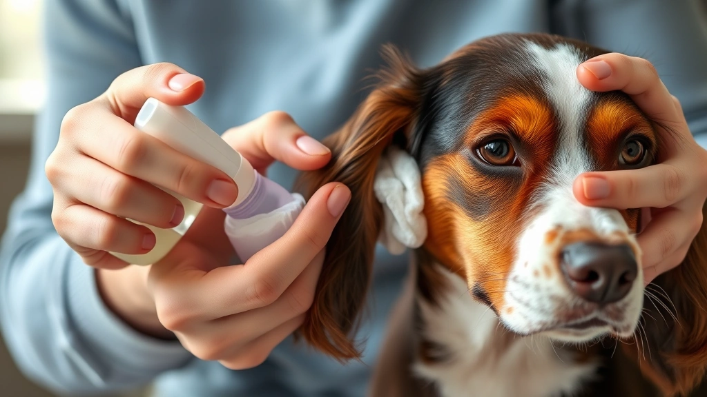 dog yeast infection ear -
Photorealistic image of dog owner cleaning floppy-eared spaniel’s ear wit