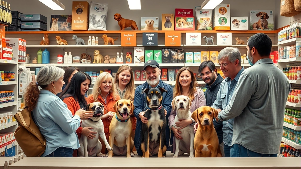 doge stimulus check 2025 update -
Photorealistic image of a diverse group of people at a pet supply store counter