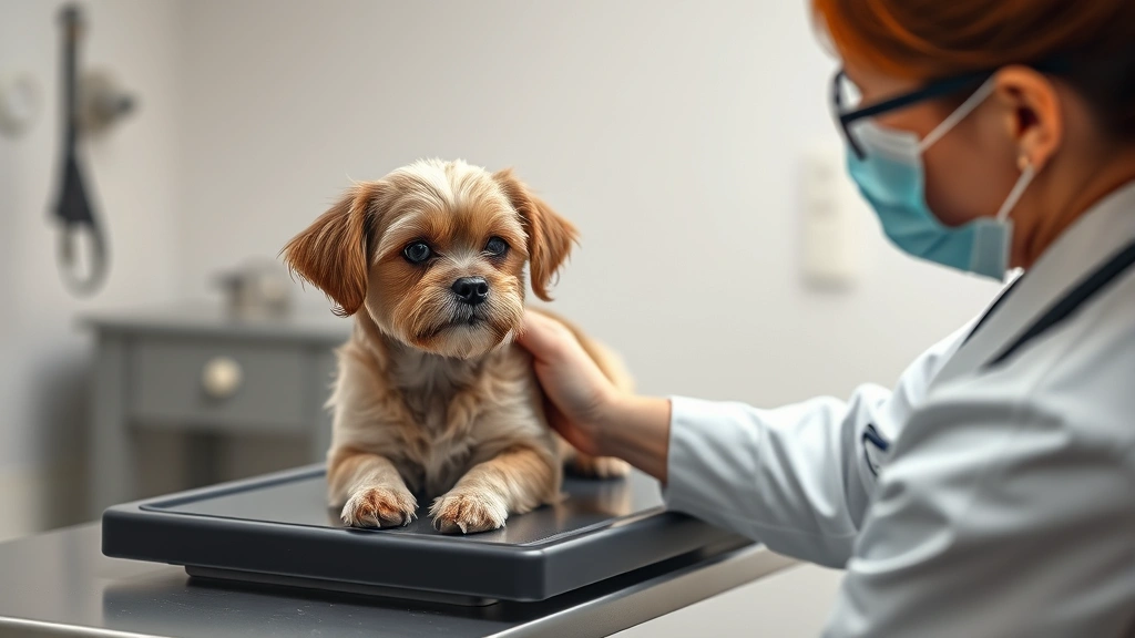 dogs anal glands -
Photorealistic image of a veterinarian examining a small dog on an examination 