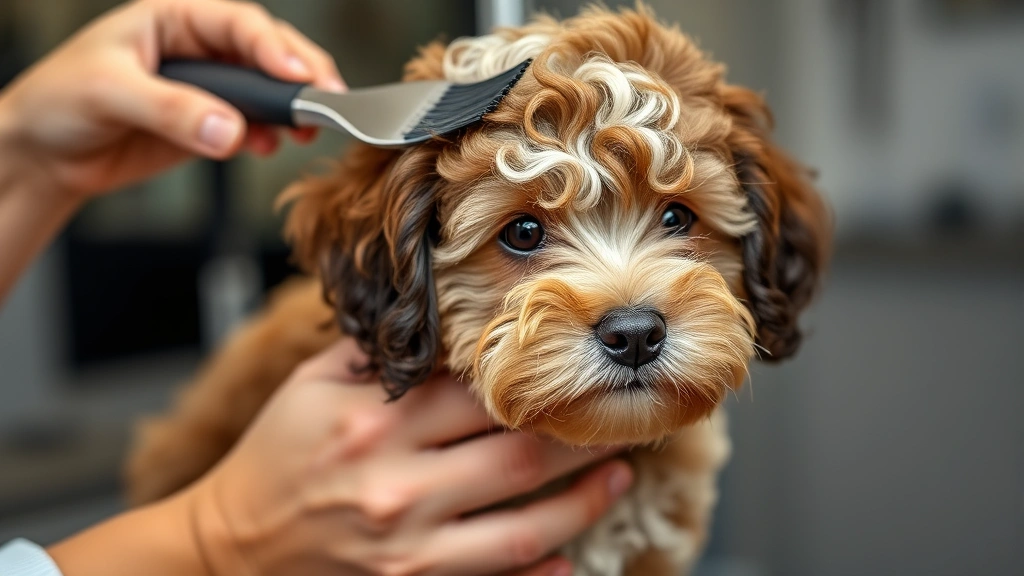 dogs cockapoo puppies -
Photorealistic image of a cockapoo puppy being groomed by a professional groome