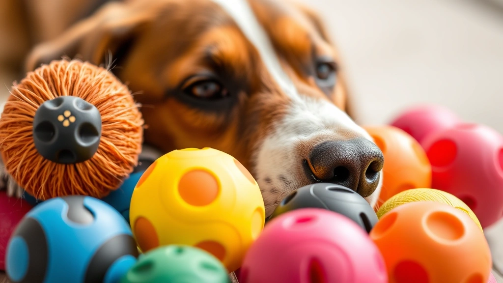 dogs fetching toy -
Close-up of various colorful dog fetch toys including rubber balls

