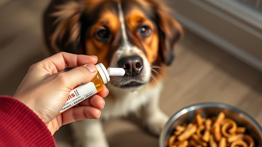 dogs with underactive thyroid -
Dog taking medication pill with owner’s hand, close-up photorealistic sty