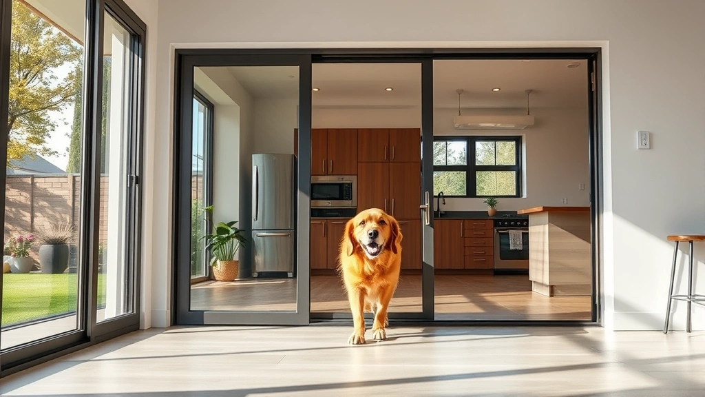 door with dog door dog photo 0