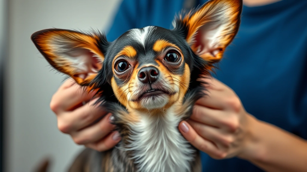 dotson chihuahua mix dog -
photorealistic dotson chihuahua mix dog being groomed by owner’s hands
