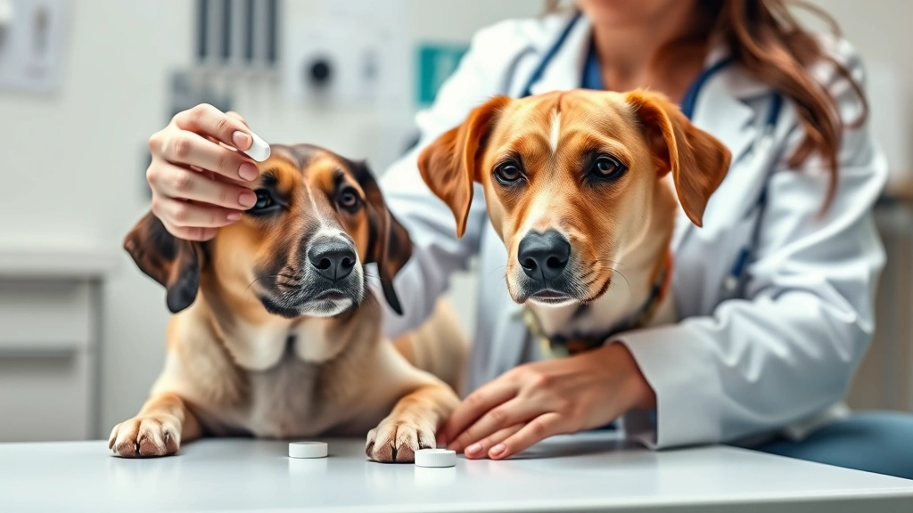 entyce for dogs -
Photorealistic image of a veterinarian in a white coat holding a tablet of medi