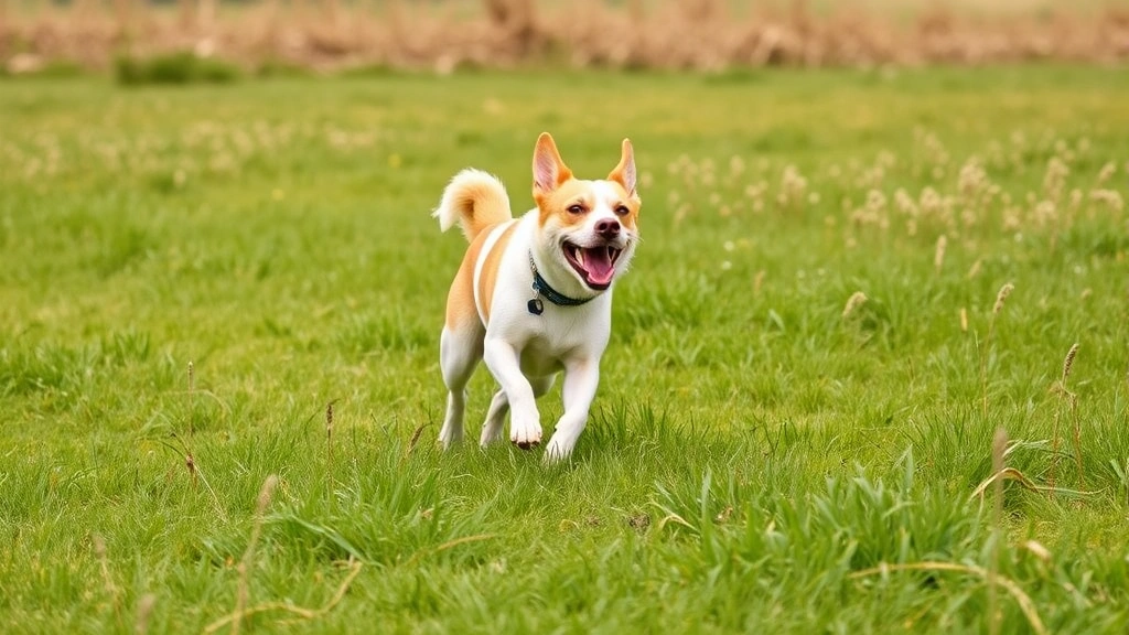 EPA for dogs -
Senior dog running and playing in a grassy field with visible joy and mobility
