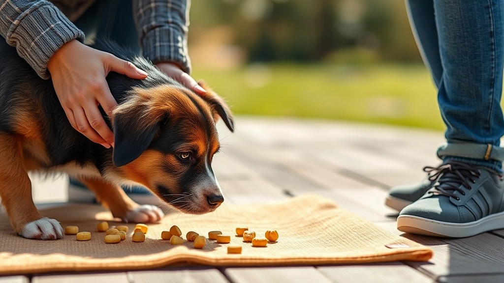 feeding during behavior modification -
Photorealistic photo of a dog and owner during a training moment with snuffle m