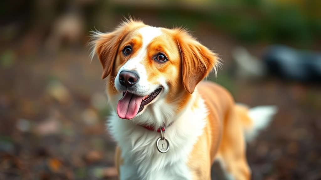 feeding for coat health -
photorealistic style healthy dog with vibrant coat standing outdoors
