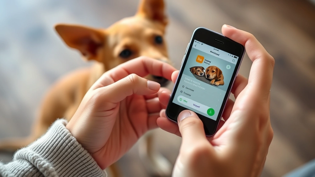 feeding schedule apps -
Photorealistic image of a pet owner’s hands holding a smartphone with a f