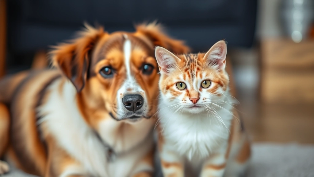 feeding schedule apps -
with a healthy dog and cat in the blurred background
