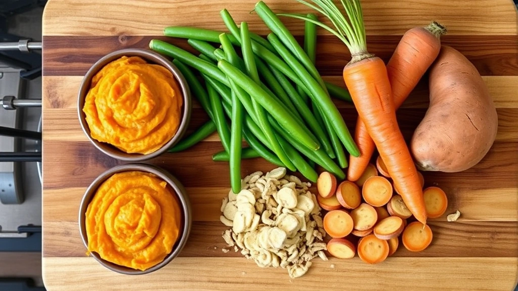 fiber for dogs -
Photorealistic image of various dog-safe fiber sources including pumpkin puree,