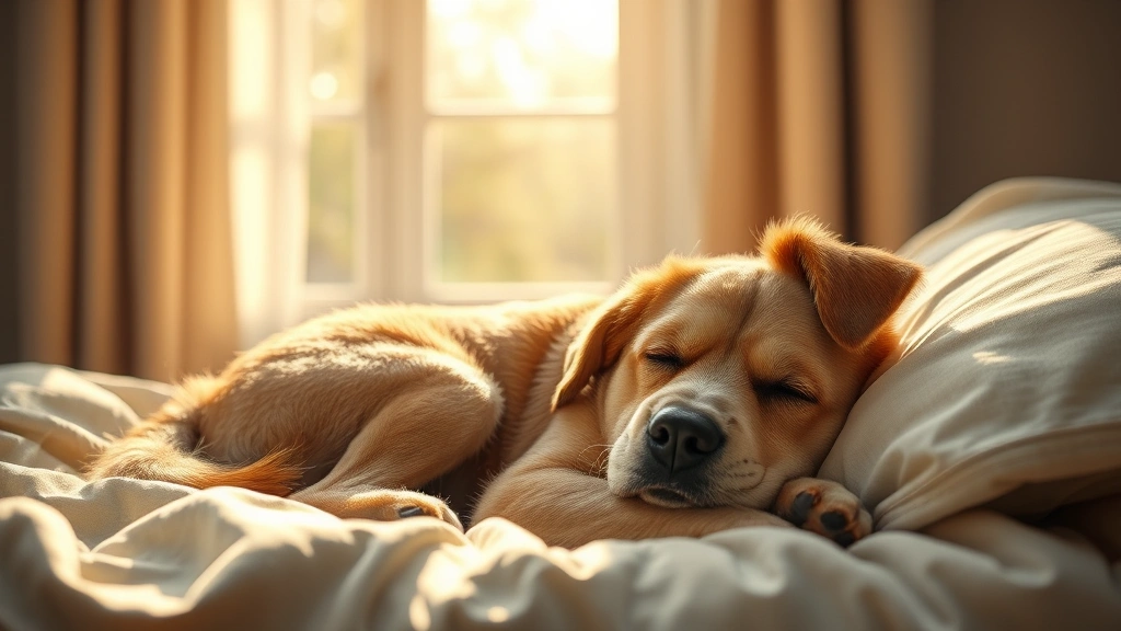 florence & the machine dog days are over -
A cozy dog resting on a comfortable bed near a window with sunlight streaming i