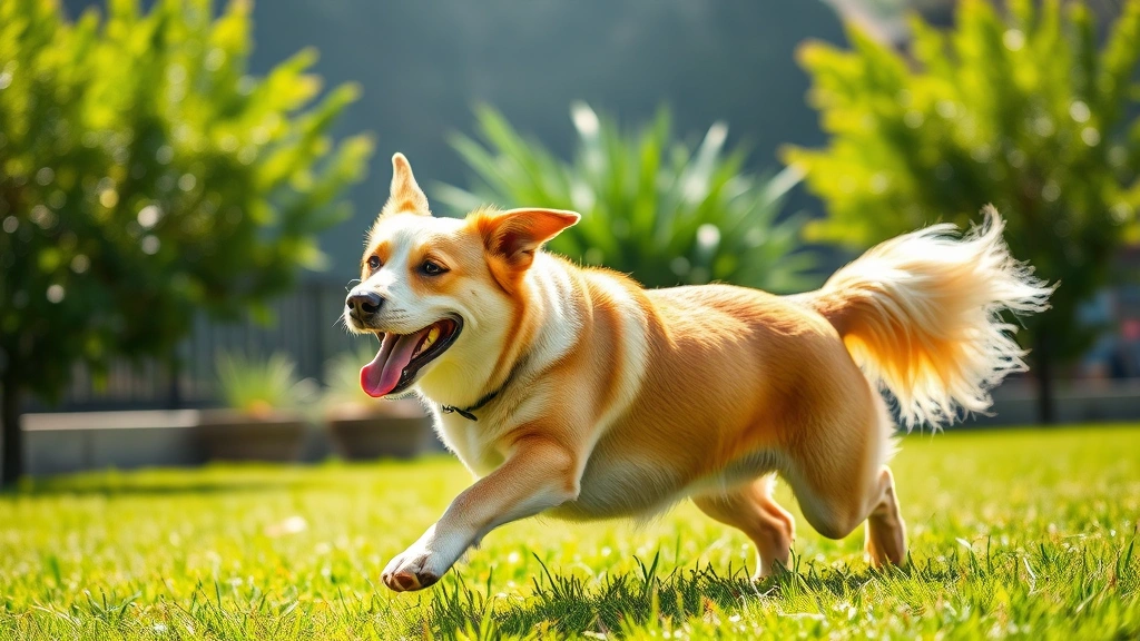 food hypersensitivity in dogs -
Photorealistic photo of a happy, healthy-looking dog with shiny coat playing in