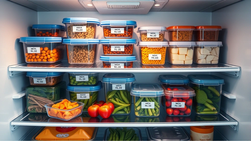 food safety feeding timeline -
Photorealistic image of a refrigerator shelf with organized pet food containers