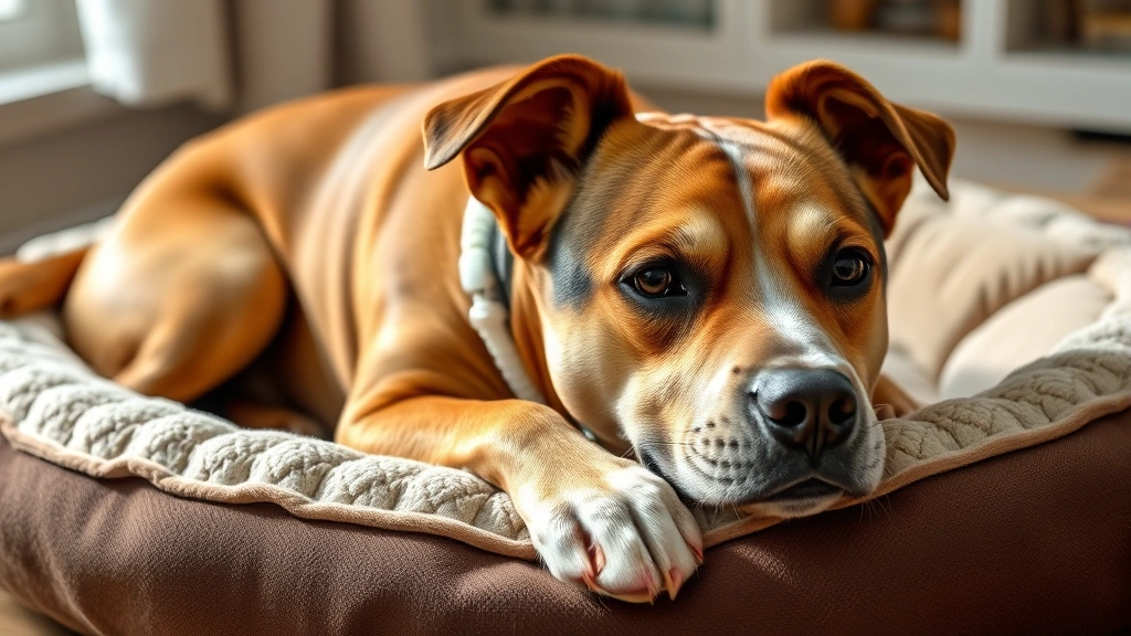 food trial feeding schedule -
Photorealistic image of a healthy dog with shiny coat and clear skin lying cont