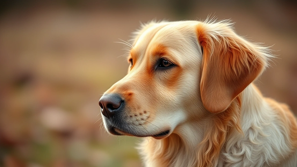 freeze dried raw dog food -
with a golden retriever in soft focus in the background
