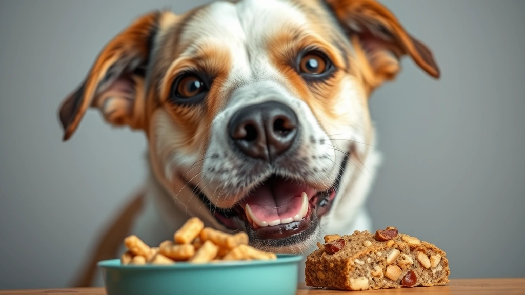 gentle giant dog food -
showing the dog’s gentle expression and the food’s texture clearly
