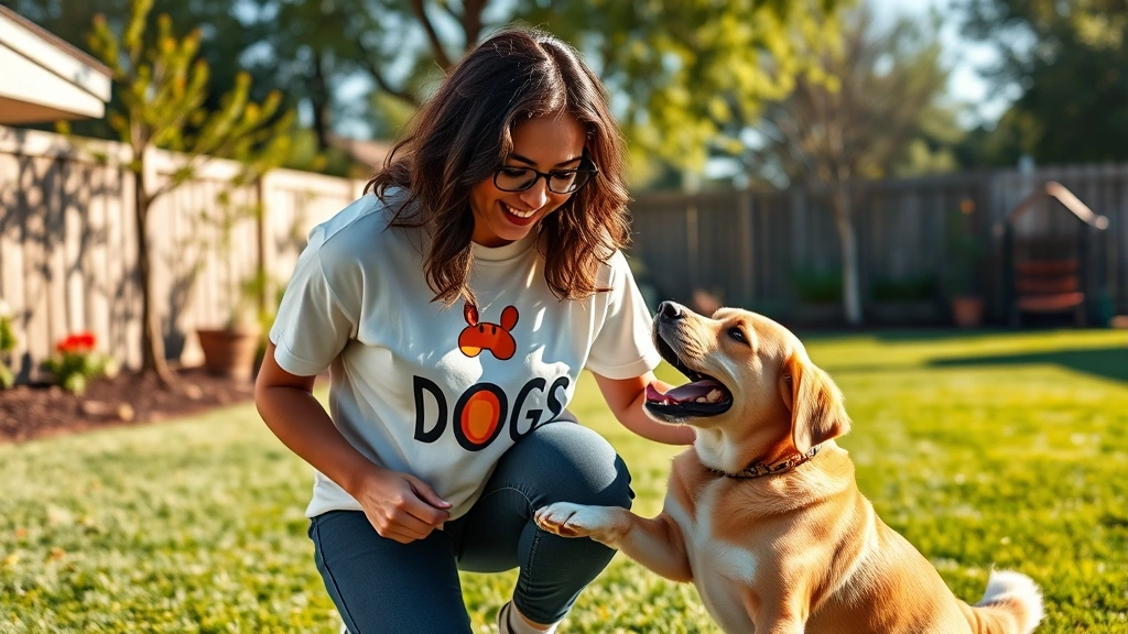 gifts for dog lovers -
Photorealistic image of a person wearing personalized dog-themed apparel while 