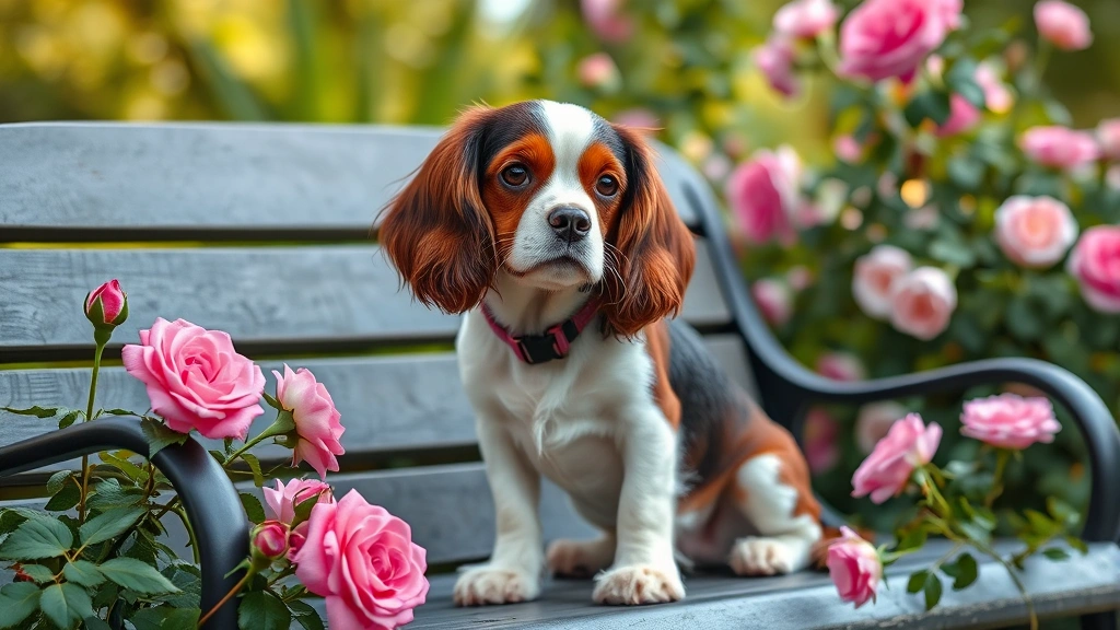 girl names for dogs -
Photorealistic photo of a small female dog (Cavalier King Charles Spaniel) wear