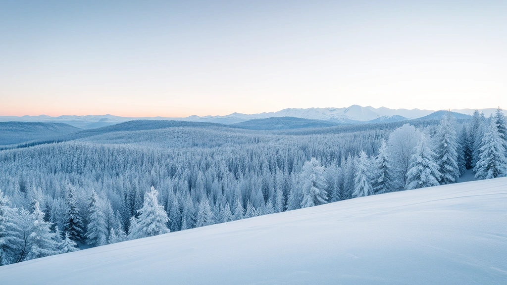 greenland dog -
snowy landscape with clear sky
