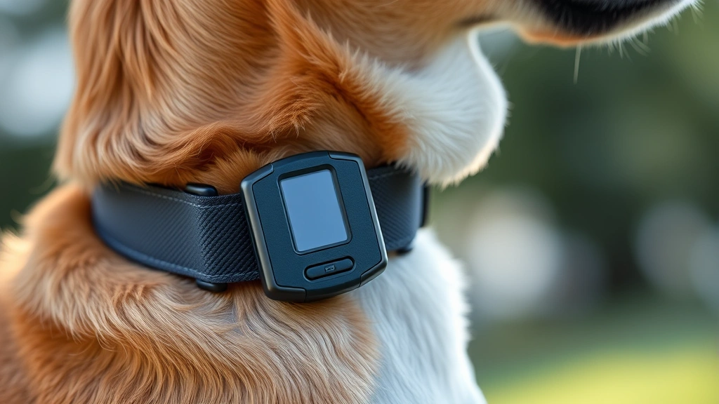 halo collar for dogs -
Photorealistic close-up of a dog’s neck wearing a modern GPS collar devic