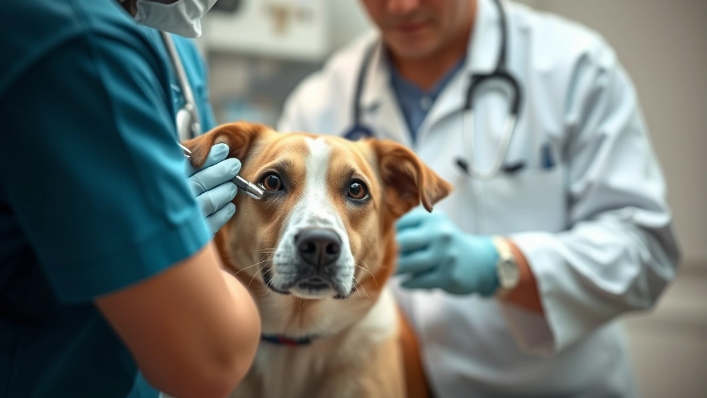 happy jack milkade dog breeding -
Photorealistic image of a veterinarian performing health screening examination 