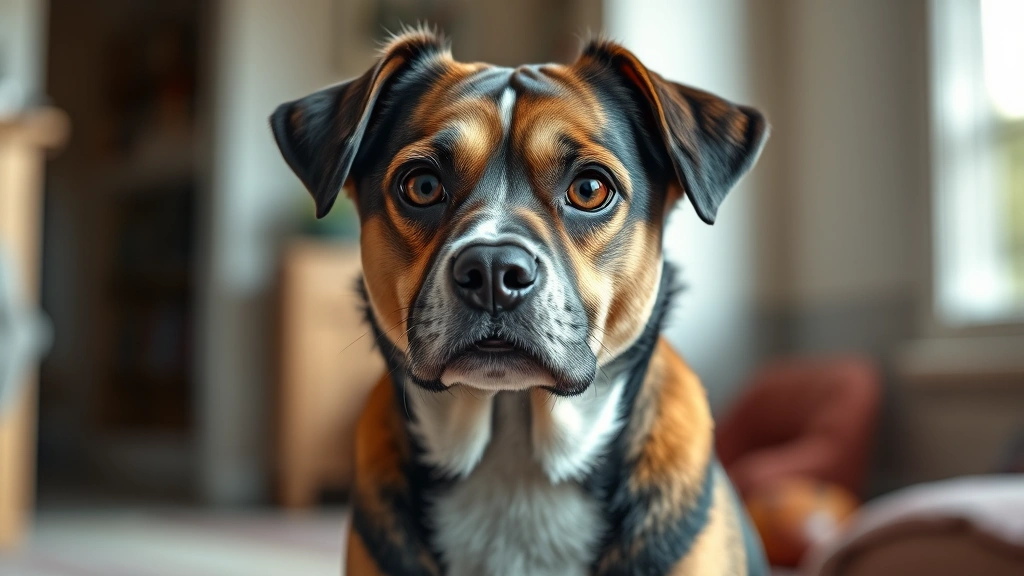 homophobic dog meme -
Photorealistic image of a dog appearing skeptical or unimpressed, sitting indoo