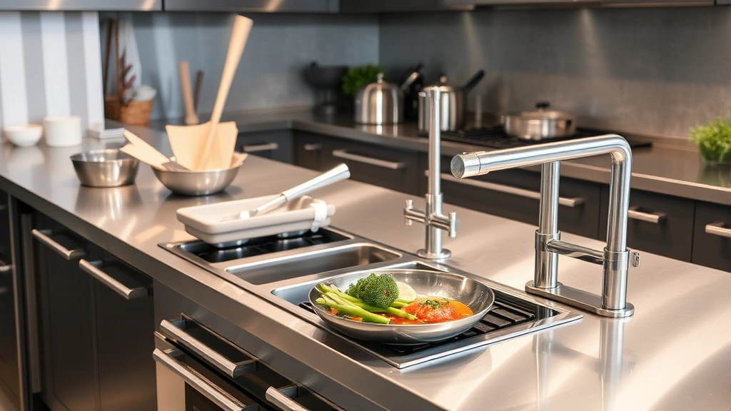 hot dog burnt ends -
stainless steel kitchen setting
