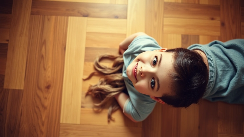 hot dog costume -
lying down playfully on hardwood floor
