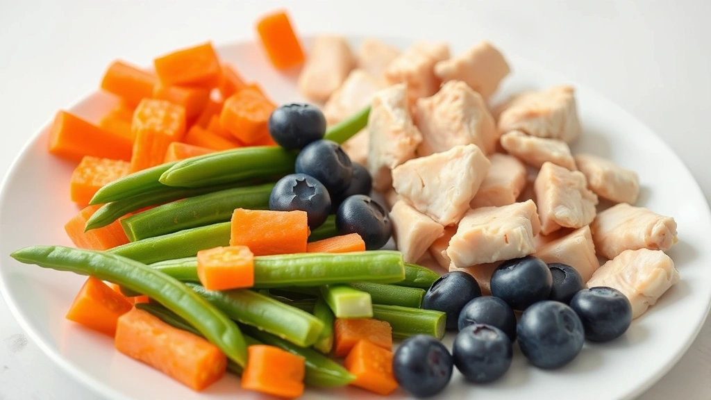 hot dog hot dog hot diggity dog -
Photorealistic image of fresh healthy dog treat alternatives arranged on a plat