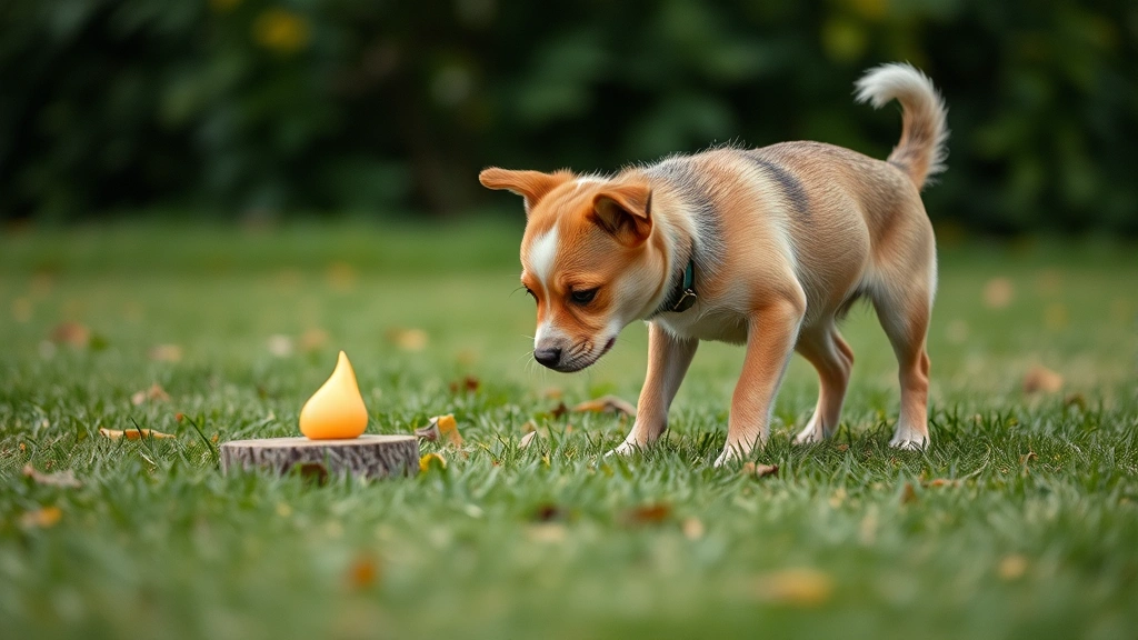 how can i get my dog to drink water -
a small dog approaching it curiously
