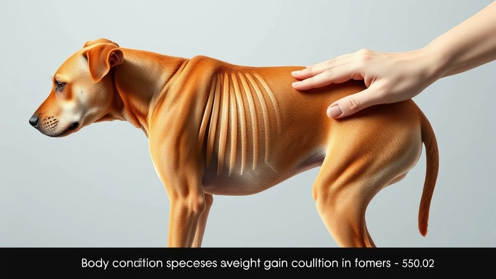 how can i get my dog to gain weight -
Photorealistic image of a thin dog’s side profile showing visible ribs, w