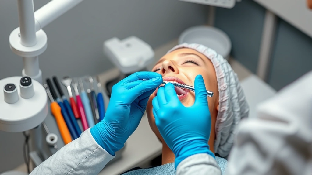 how clean is a dogs mouth -
showing professional dental cleaning setup with tools visible
