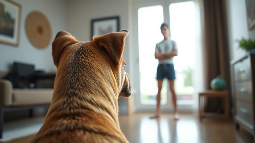 how do dogs see people -
Photorealistic image of a dog’s point of view looking at a person standin